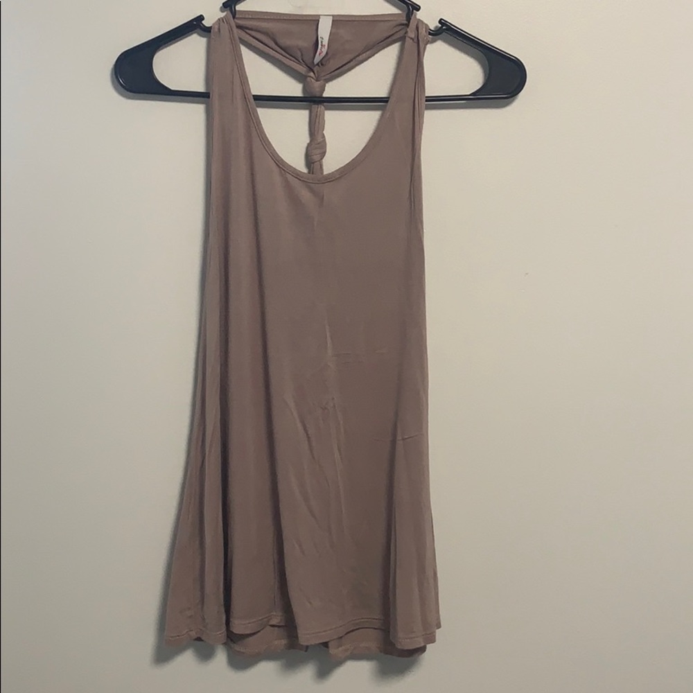 Knotted racerback tank top